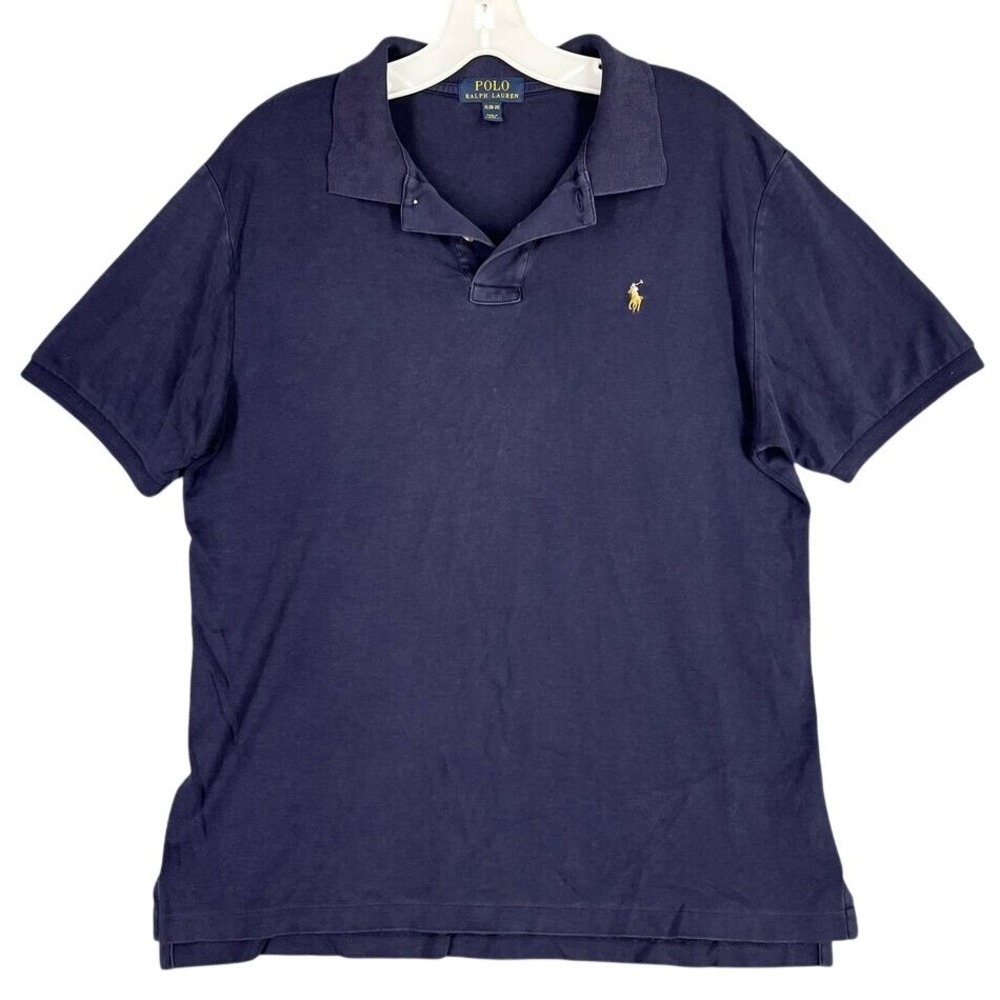 Polo Ralph Lauren‎ Short Sleeve Polo Shirt Navy Blue Cotton Pony XL 18 20 Kids